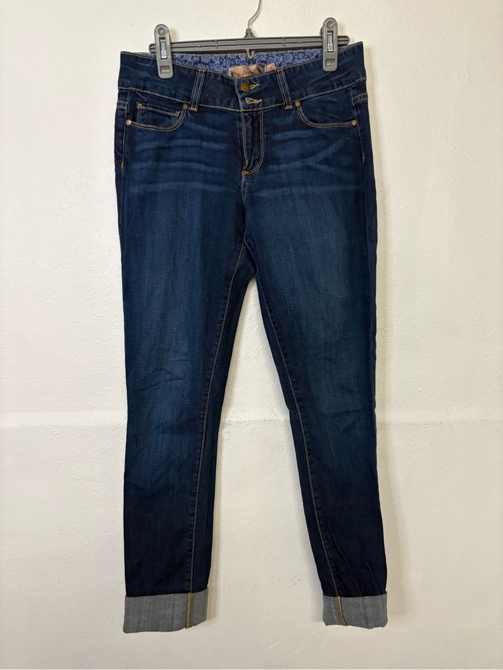 PAIGE Dark Blue Womens Slim Fit Jeans